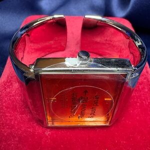 Joan Rivers Classic Contemporary Watch Silver Wide Band